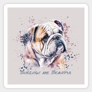 Watercolor Bulldog Magnet